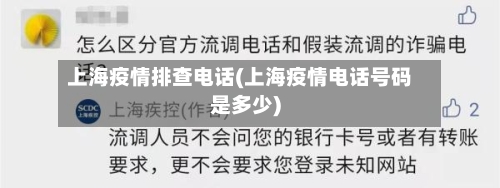 上海疫情排查电话(上海疫情电话号码是多少)
