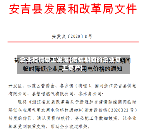 企业疫情复工发展(疫情期间的企业复工复产)