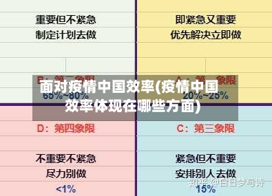 面对疫情中国效率(疫情中国效率体现在哪些方面)