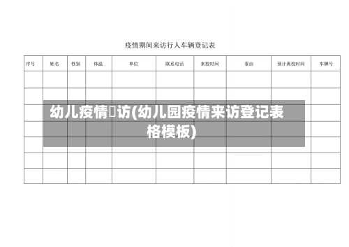 幼儿疫情釆访(幼儿园疫情来访登记表格模板)