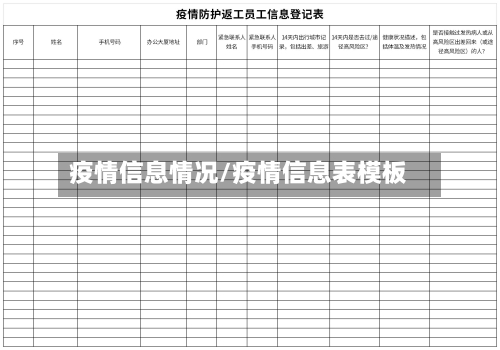 疫情信息情况/疫情信息表模板