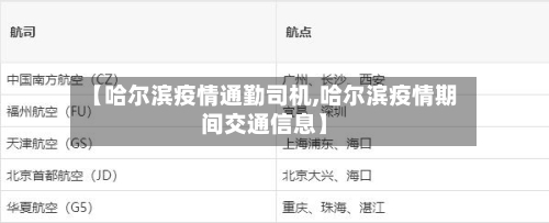 【哈尔滨疫情通勤司机,哈尔滨疫情期间交通信息】