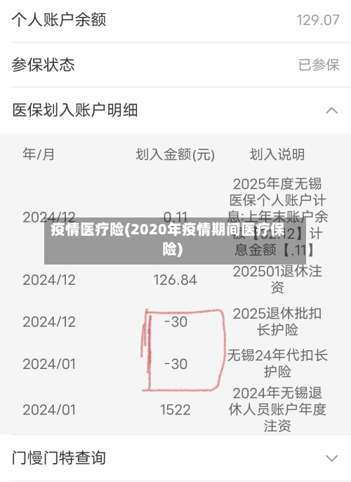 疫情医疗险(2020年疫情期间医疗保险)