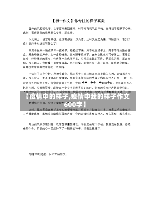【疫情中的样子,疫情中我的样子作文600字】