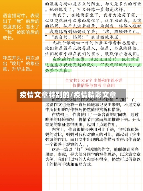 疫情文章特别的/疫情精彩文章