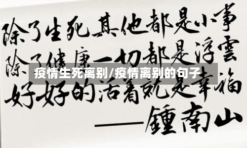 疫情生死离别/疫情离别的句子